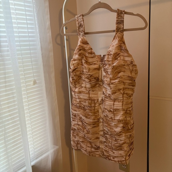 Ted Baker London Rosie Palm Tree Print Ruched Mini Dress - Size XL - Picture 11 of 11